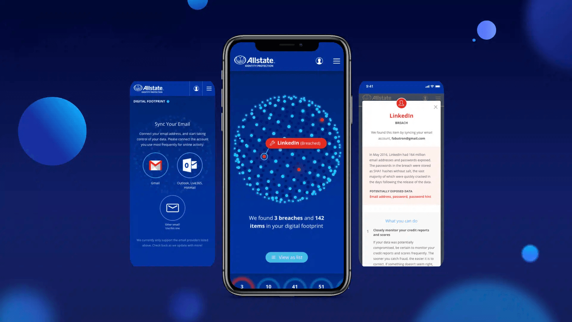 Allstate Identity Protection user interface prototype