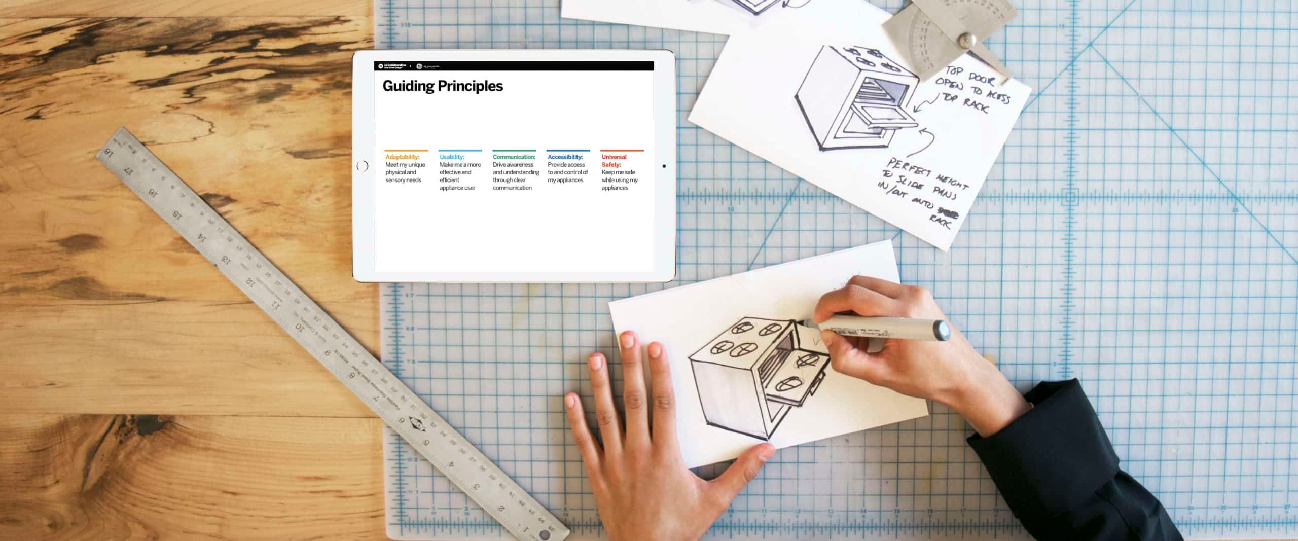 Ge Appliances Guiding Principles Tablet And Design Sketches