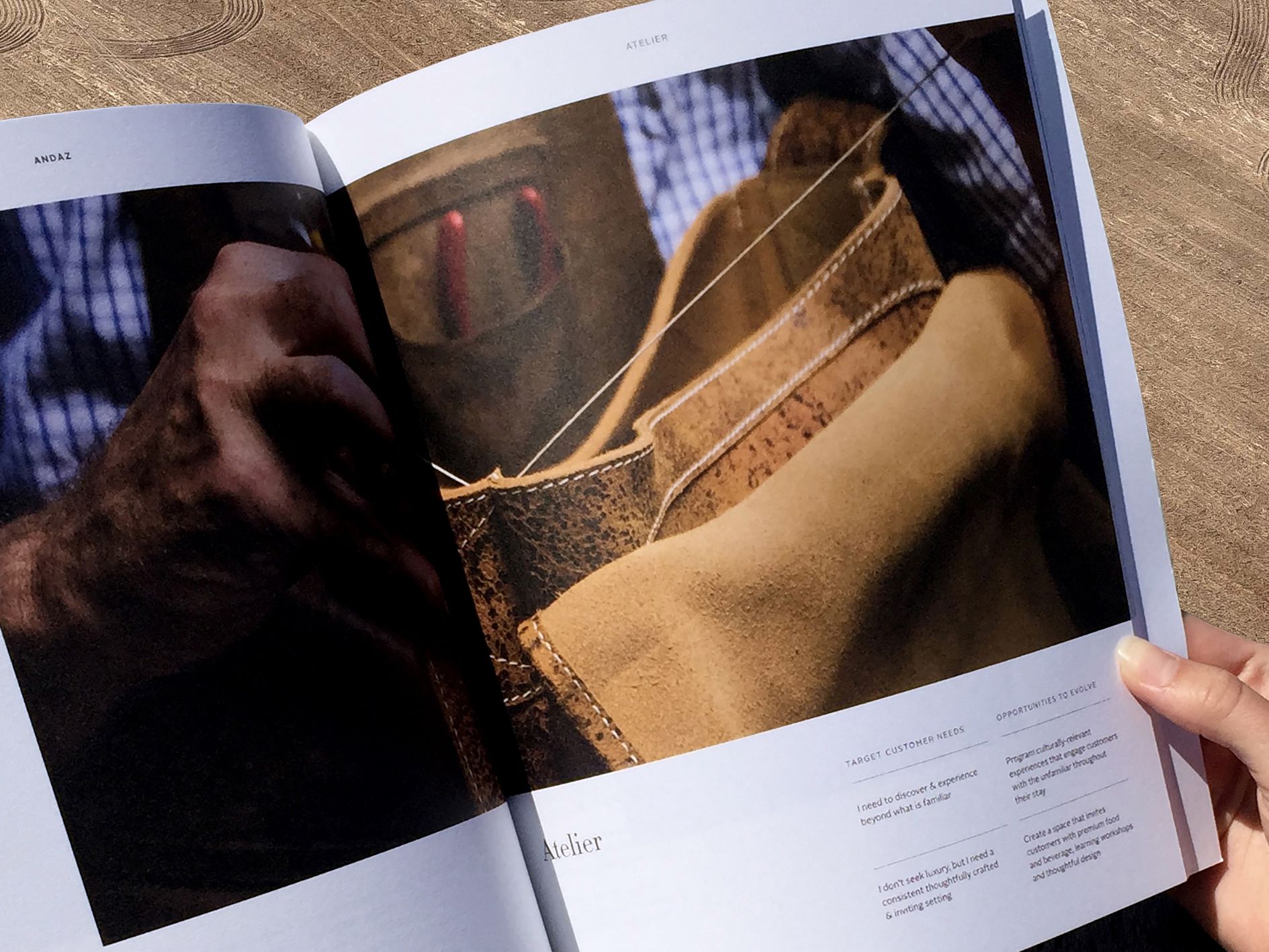 Hyatt Atelier Book Spread Leather Crafting Closeup