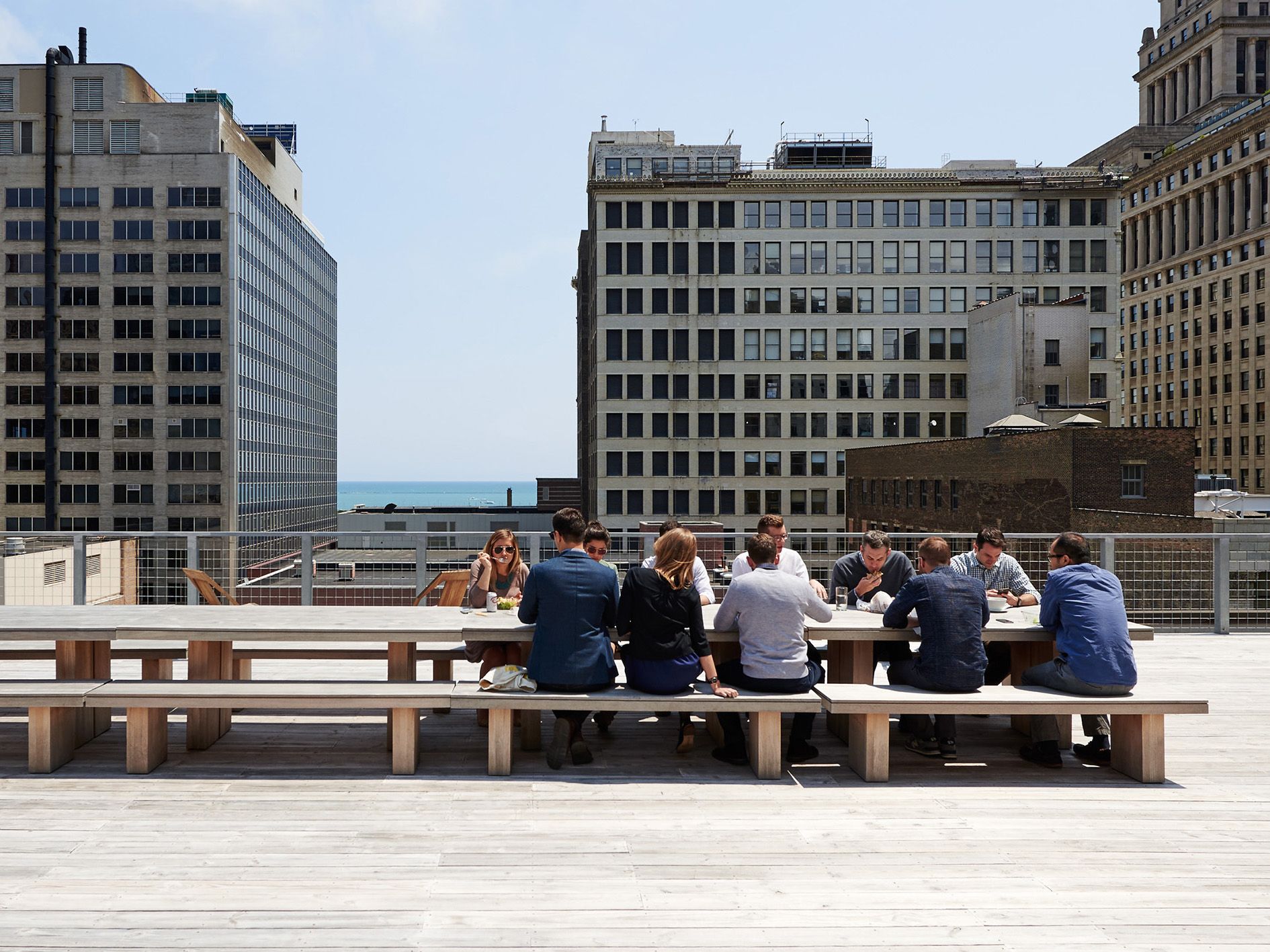 Ia Workspace Rooftop Lunch Table With City View