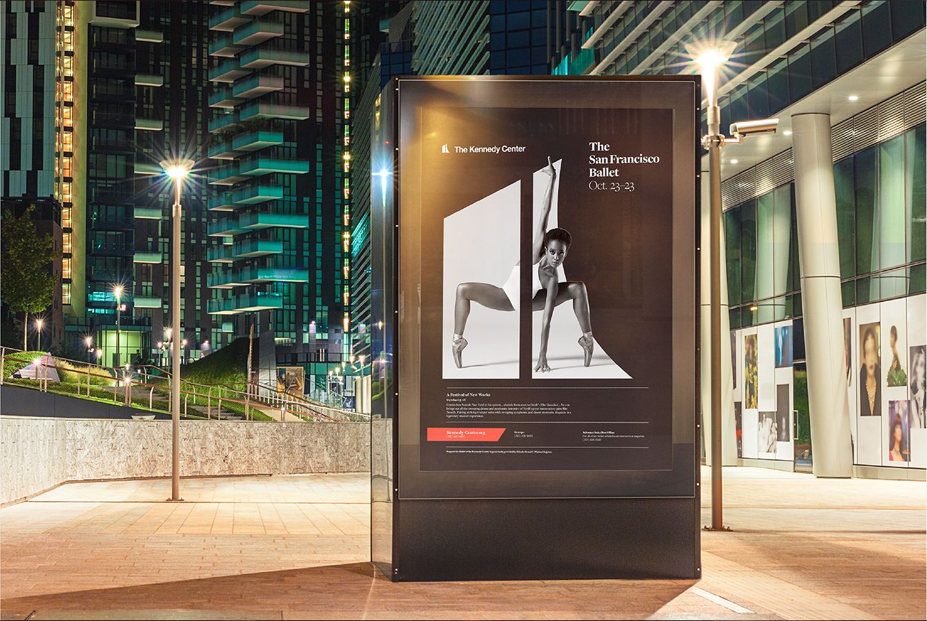 Kennedy Center Outdoor Poster Lightbox In City Plaza