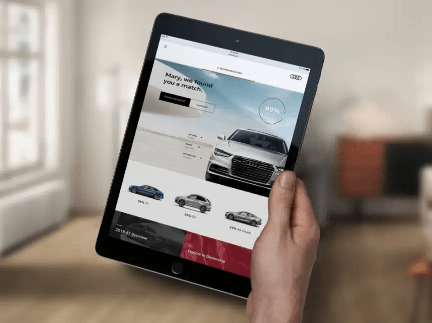 MyAudi digital ownership tablet view