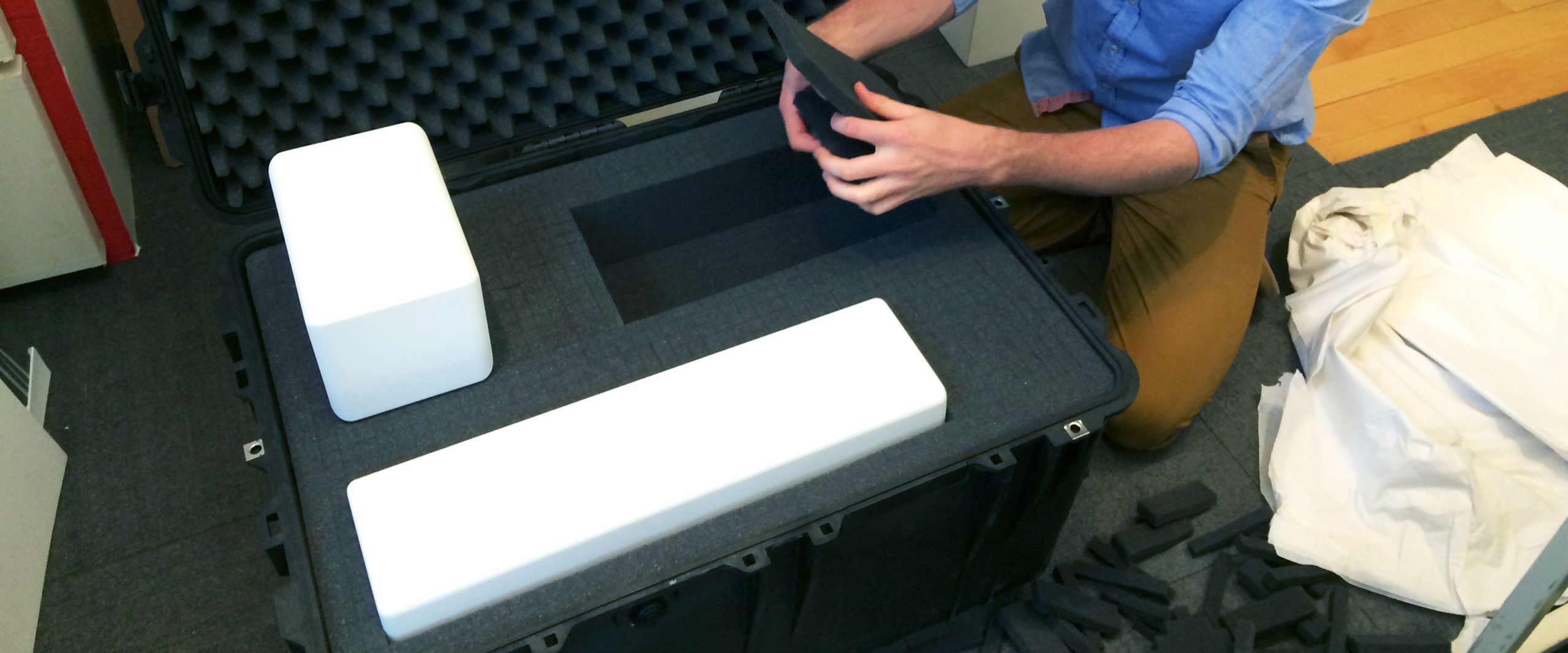 Sonos Foam Prototypes Packed In Shipping Case